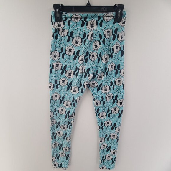 LulaRoe Women's Two Pack Leggings Pink/Blue One Size Disney Themed Soft Strech - Picture 4 of 12